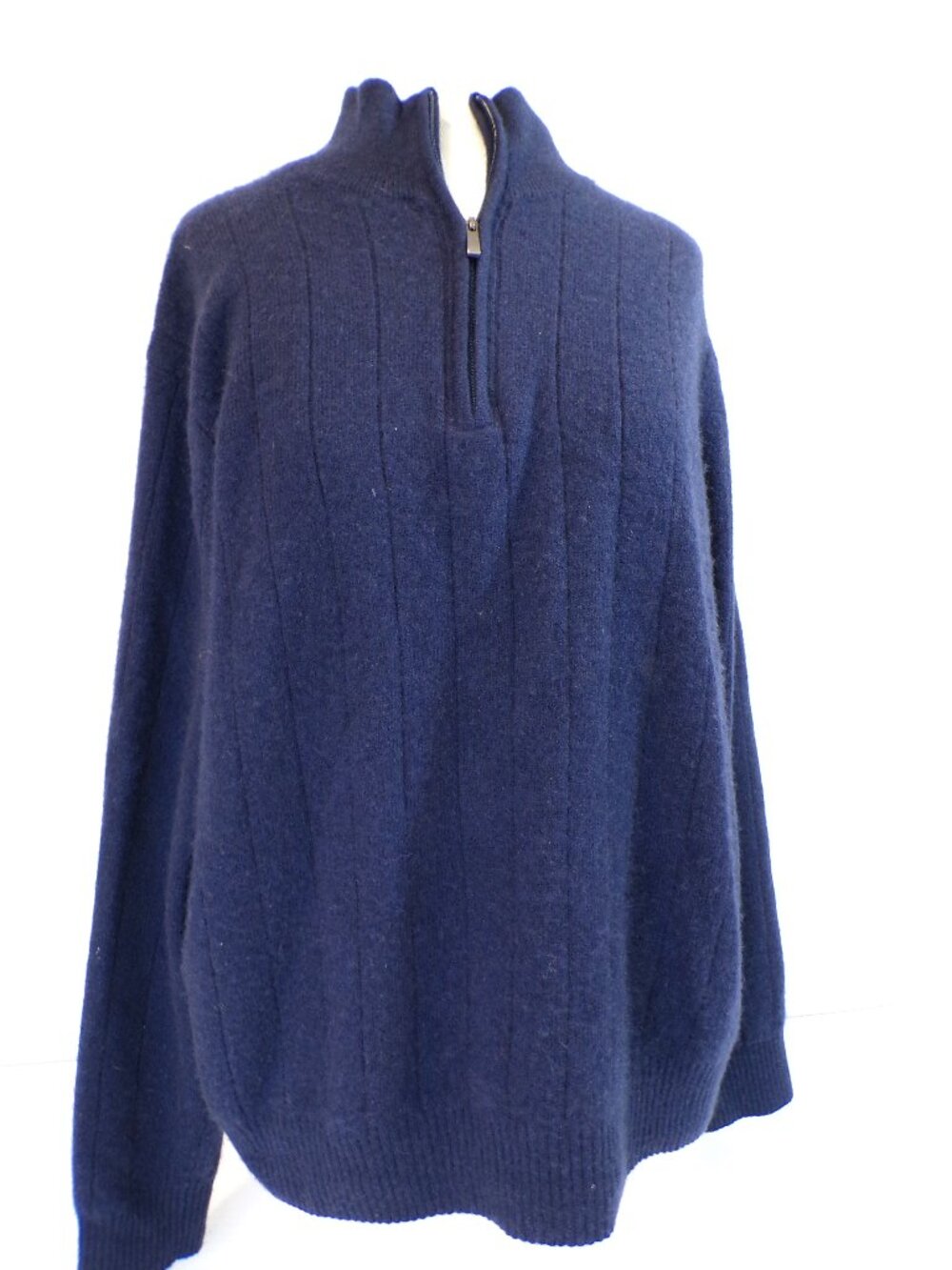 AMERICAN ICON Men’s 100% Cashmere 1/4 Zip Sweater Navy Blue Size Medium